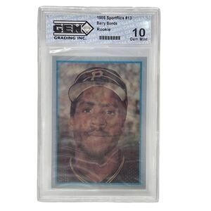 1986 Sportflics Barry Bonds Rookie #13 Pittsburgh Pirates GEM 10 Rookie Card